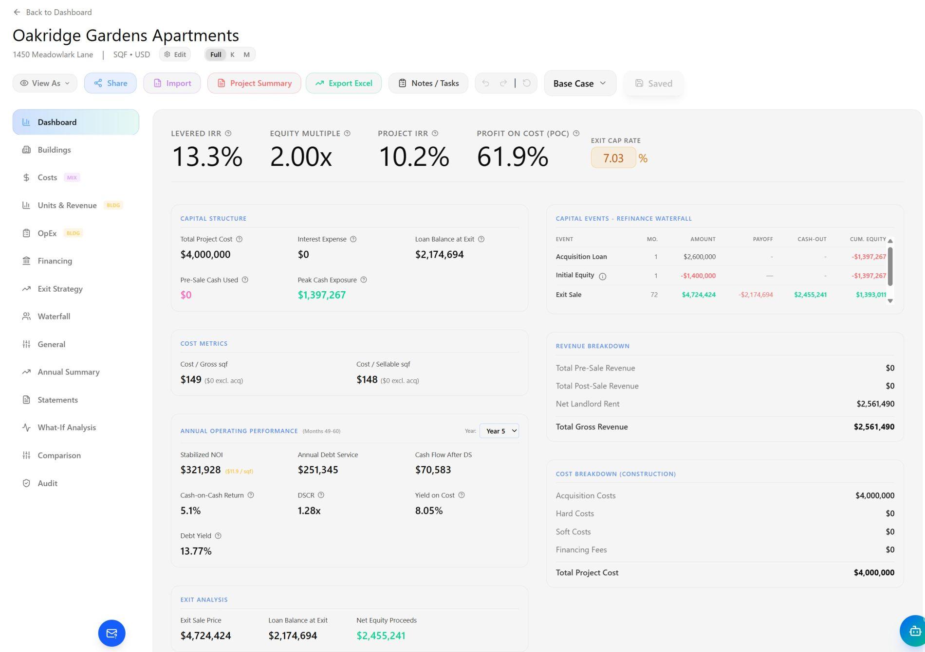 OneStopReal Dashboard Interface - view 1